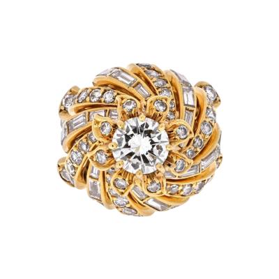 STERLE 18K YELLOW GOLD 1 00CT FLUTED DIAMOND RING