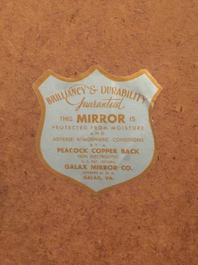 STUNNING ART DECO BLACK AND SILVER SHIPS WHEEL MIRROR