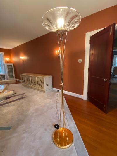 STUNNING MURANO GLASS AND BRASS FLOOR LAMP