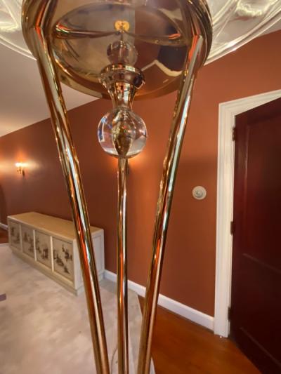STUNNING MURANO GLASS AND BRASS FLOOR LAMP
