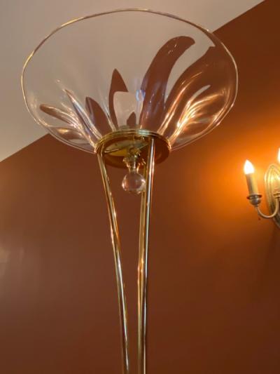 STUNNING MURANO GLASS AND BRASS FLOOR LAMP