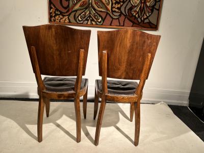SUITE OF FOUR FRENCH ART DECO BURLWOOD CHAIRS