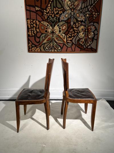 SUITE OF FOUR FRENCH ART DECO BURLWOOD CHAIRS