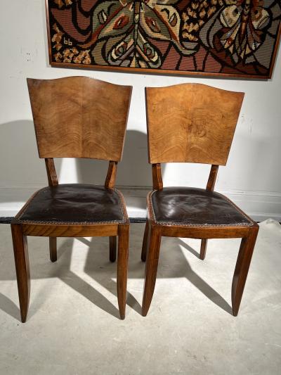 SUITE OF FOUR FRENCH ART DECO BURLWOOD CHAIRS