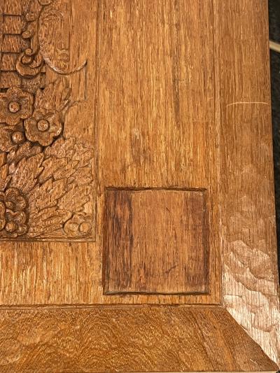 SUPERB ART DECO UNUSED CARVED WOMAN FLOWERS OAK SCRAPBOOK PHOTO ALBUM