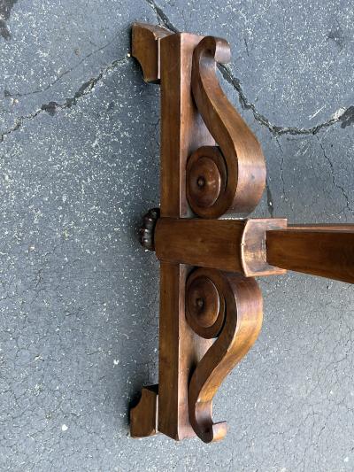 SUPERB GOTHIC 18TH CENTURY WOODEN BASSINET WITH SERPENTINE BRONZE CANDLE HOLDER