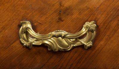 SUPERBLY DRAWN AND PROPORTIONED PAIR OF WALNUT AND GILT BRONZE MOUNTED COMMODES