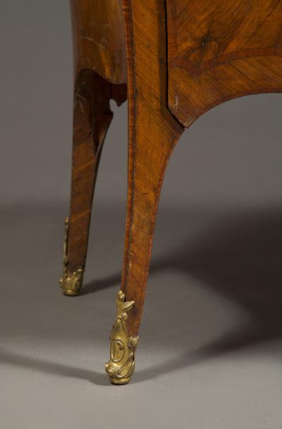 SUPERBLY DRAWN AND PROPORTIONED PAIR OF WALNUT AND GILT BRONZE MOUNTED COMMODES