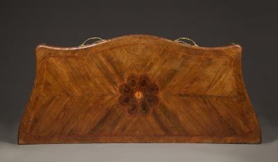 SUPERBLY DRAWN AND PROPORTIONED PAIR OF WALNUT AND GILT BRONZE MOUNTED COMMODES
