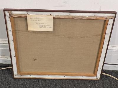 SUPERSTITIOUS GOOD LUCK PAINTING WITH BLACK CAT LADDER BROKEN MIRROR HORSE SHOE