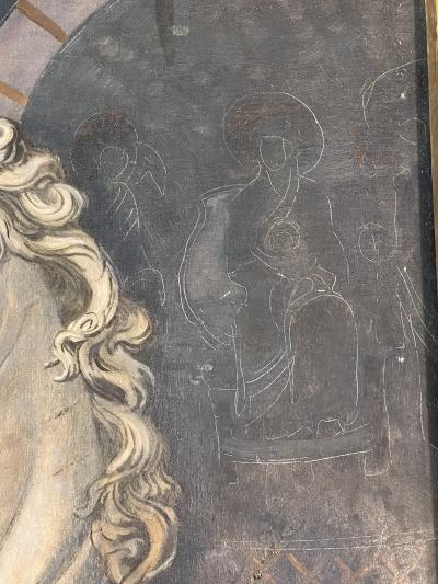 SURREALIST HORSEHEAD KING AND QUEEN PAINTING SIGNED ESPARZA 77