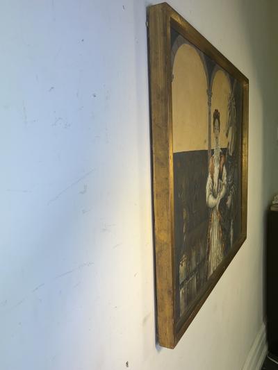 SURREALIST HORSEHEAD KING AND QUEEN PAINTING SIGNED ESPARZA 77