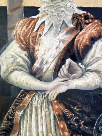 SURREALIST HORSEHEAD KING AND QUEEN PAINTING SIGNED ESPARZA 77