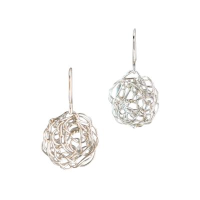 SUSAN FREDA Extra small spun disc earrings in silver