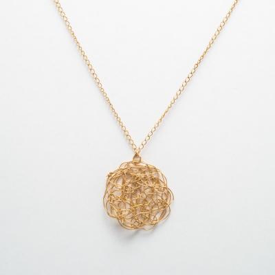 SUSAN FREDA Susan Freda Small spun gold disc pendant
