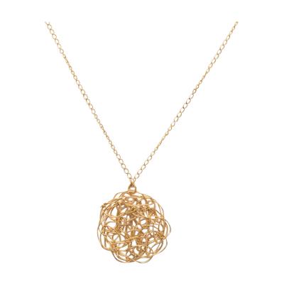 SUSAN FREDA Susan Freda Small spun gold disc pendant