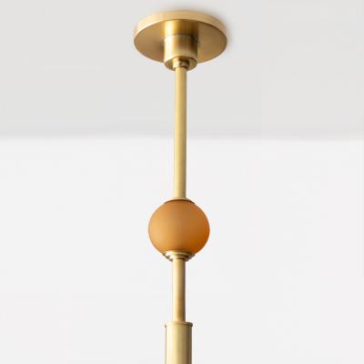 SWEDISH ART DECO CHANDELIER with ETCHED AMBER GLASS