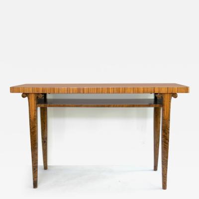 SWEDISH ART DECO ROSEWOOD SANTOS CONSOLE TABLE WITH LACQUERED TOP 