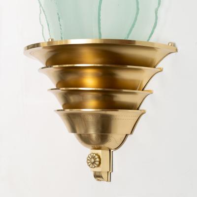 SWEDISH ART DECO SCONCE WITH GLASS FLAMES