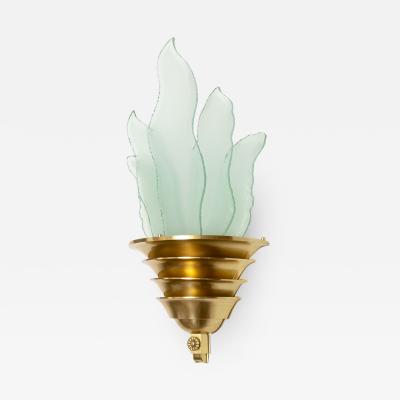 SWEDISH ART DECO SCONCE WITH GLASS FLAMES