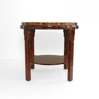 SWEDISH GRACE 1920 30 ROUND MARQUETRY TABLE WITH RECLINING WOMAN 