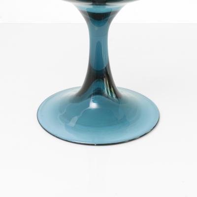 SWEDISH GRACE 1920S FOOTED BOWL IN BLUE ZIRCON COLORED GLASS