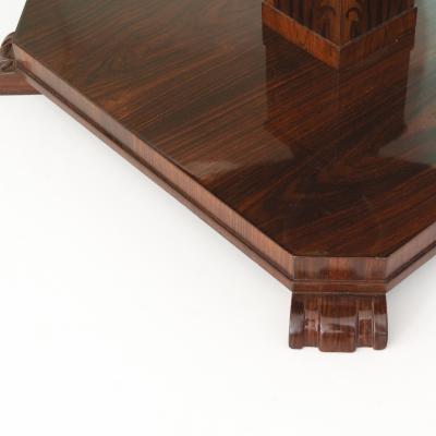 SWEDISH GRACE 1920S ROSEWOOD MARQUETRY TABLE WITH GILT DETAILS