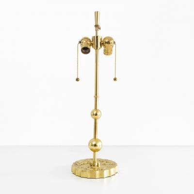 SWEDISH GRACE BRASS LAMP WITH MERMAIDS DOLPHINS