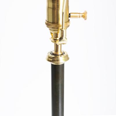 SWEDISH GRACE PATINATED COLUMN LAMP IN BRASS 