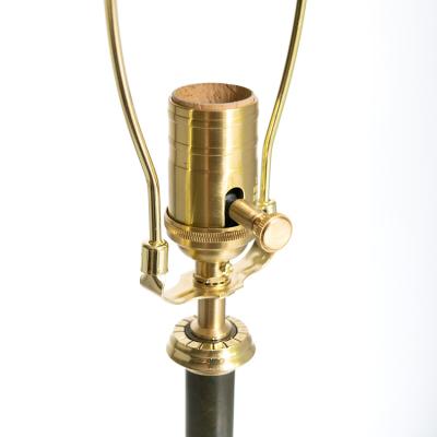 SWEDISH GRACE PATINATED COLUMN LAMP IN BRASS 