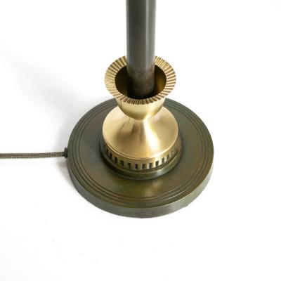 SWEDISH GRACE PATINATED COLUMN LAMP IN BRASS 
