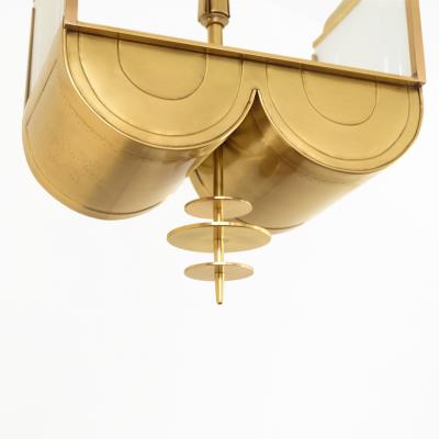 SWEDISH GRACE SCANDINAVIAN ART DECO CHANDELIER WITH OPPOSING FLOWERS