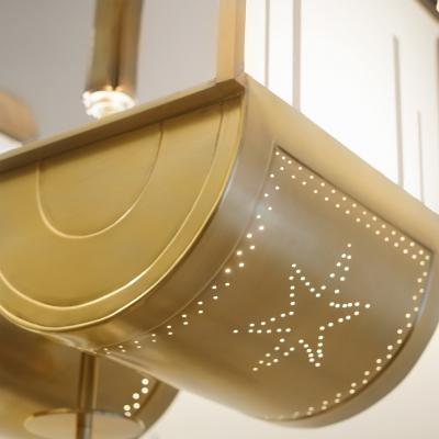 SWEDISH GRACE SCANDINAVIAN ART DECO CHANDELIER WITH OPPOSING FLOWERS