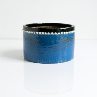 SYLVIA LEUCHOVIOUS SCANDINAVIAN MODERN SYLVIA LEUCHOVIUS VASE AND BOWL IN BLUE RORSTRAND SWEDEN