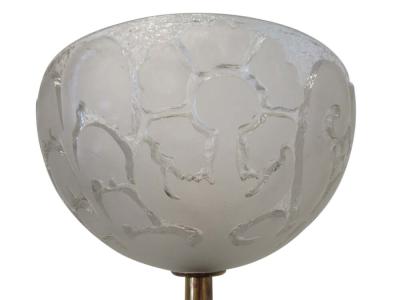Sabino Fine Italian Modern Parchment Brass and Glass Floor Lamp 1950s