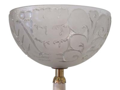 Sabino Fine Italian Modern Parchment Brass and Glass Floor Lamp 1950s
