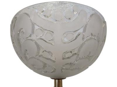Sabino Fine Italian Modern Parchment Brass and Glass Floor Lamp 1950s