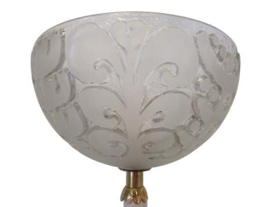 Sabino Fine Italian Modern Parchment Brass and Glass Floor Lamp 1950s