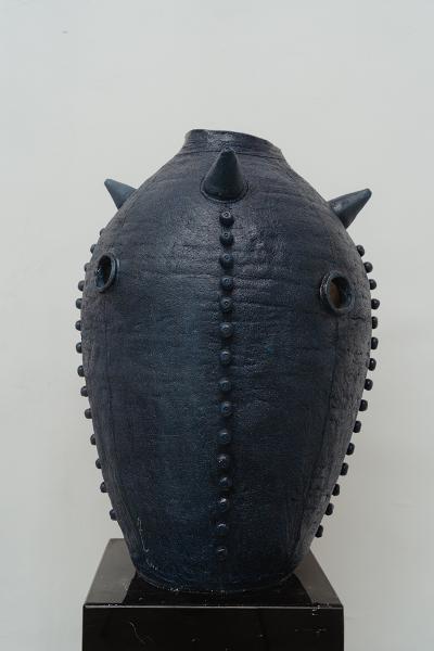 Sabino Guisu Blue Receptacle Egg ceramic vessel vase