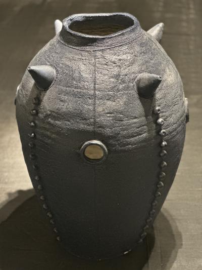 Sabino Guisu Blue Receptacle Egg ceramic vessel vase