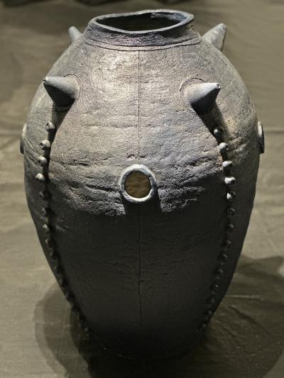 Sabino Guisu Blue Receptacle Egg ceramic vessel vase