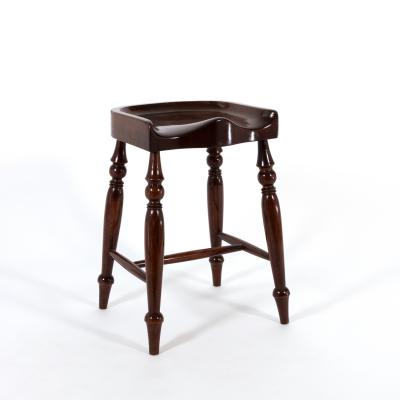 Saddle Seat Stool With Turned Legs English Circa 1880