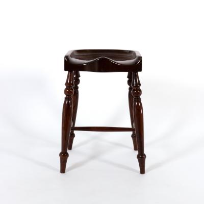 Saddle Seat Stool With Turned Legs English Circa 1880