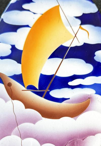 Sailboat in the Sky Art Deco Covered Box