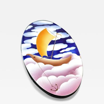 Sailboat in the Sky Art Deco Covered Box 