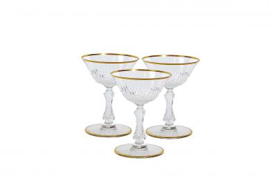 Saint Louis Crystal Gilt Gold Tableware Glassware Service 12 People