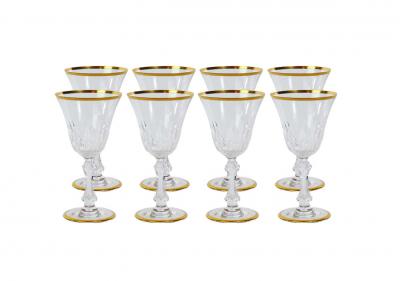 Saint Louis Crystal Gold Trim Tableware Service 12 People