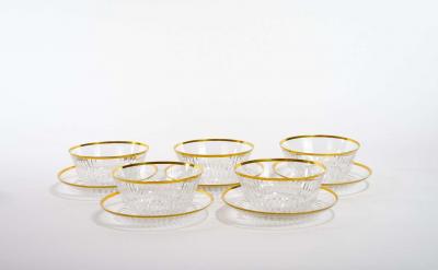 Saint Louis Crystal Gold Trim Tableware Service 8 People