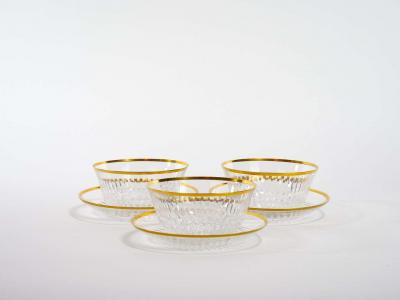 Saint Louis Crystal Gold Trim Tableware Service 8 People
