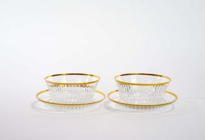 Saint Louis Crystal Gold Trim Tableware Service 8 People